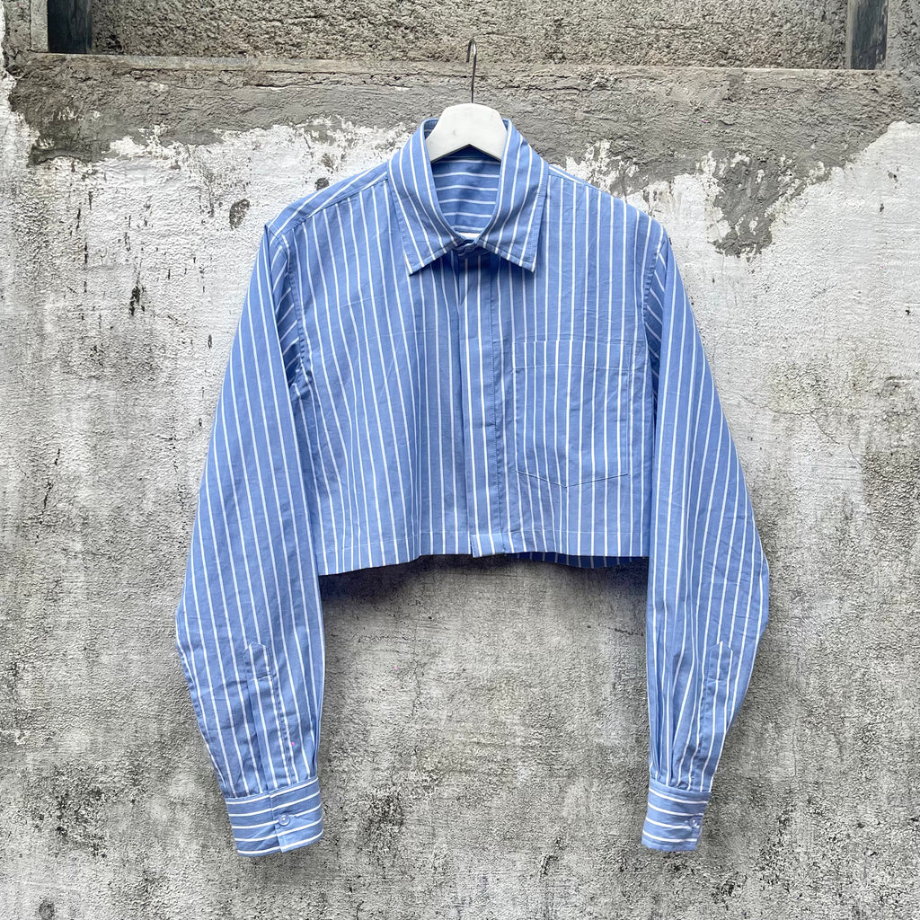 PINSTRIPE CROP SHIRT